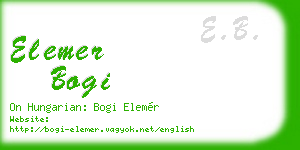 elemer bogi business card